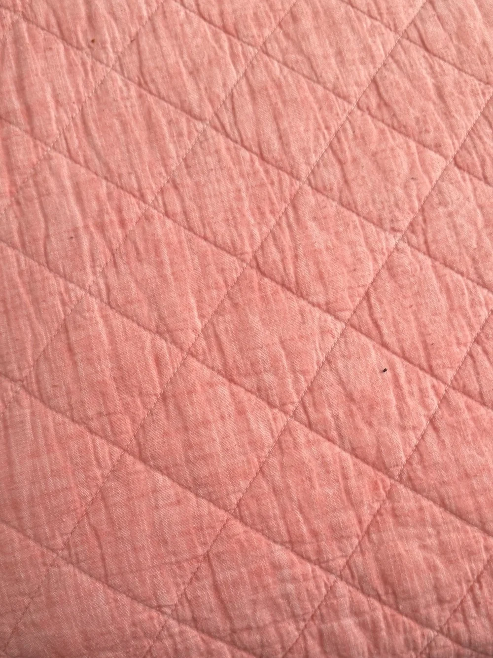 Quilted Coral Pink Bedspread Set - 2 Pillow Shams